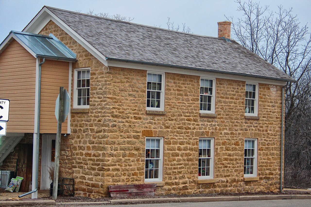 Cleveland's Hall and Blacksmith Shop, Green County, Wisconsin