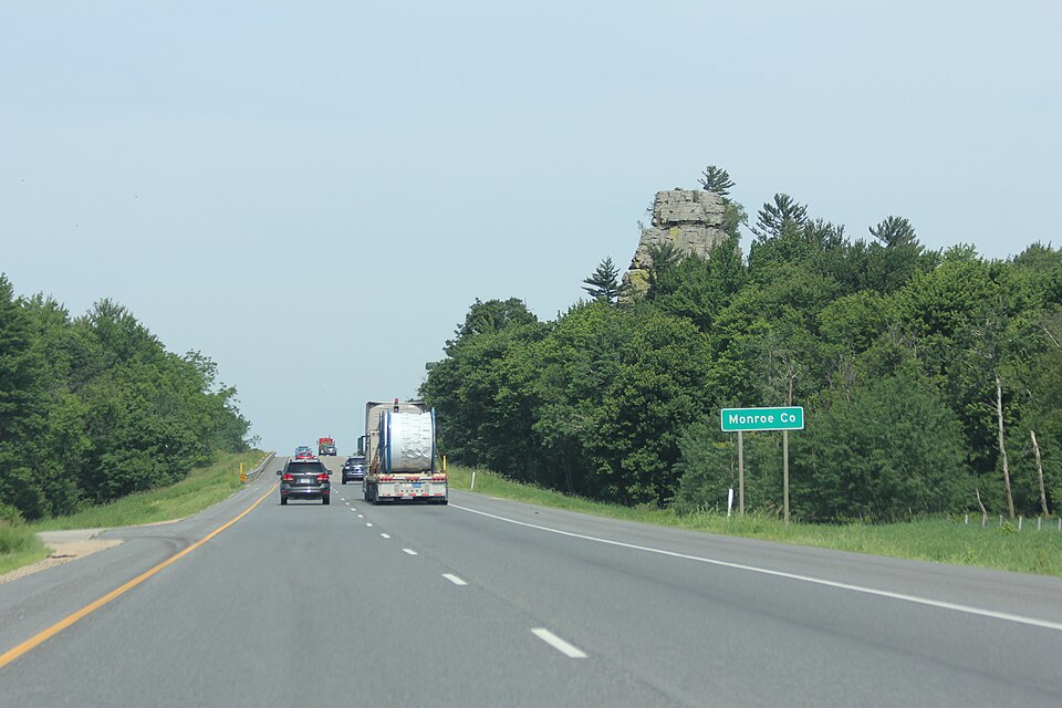 Monroe County — Monroe County WI sign I90, Monroe County, Wisconsin
