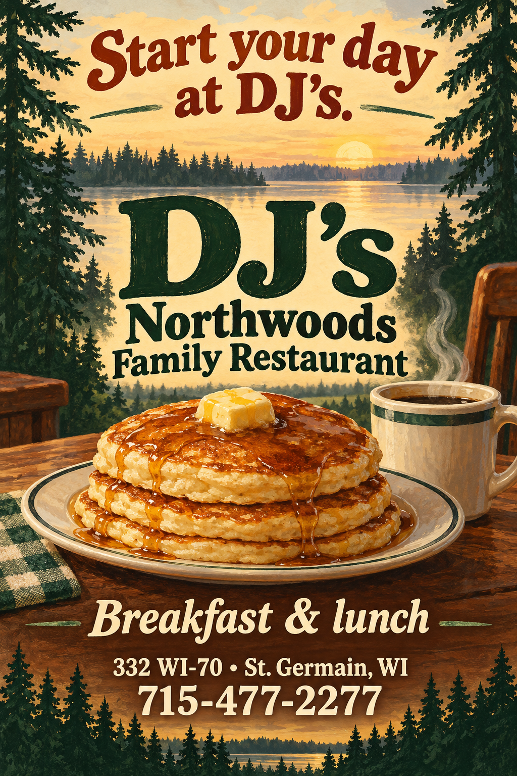 DJ’s Northwoods Family Restaurant — premium county advertisement
