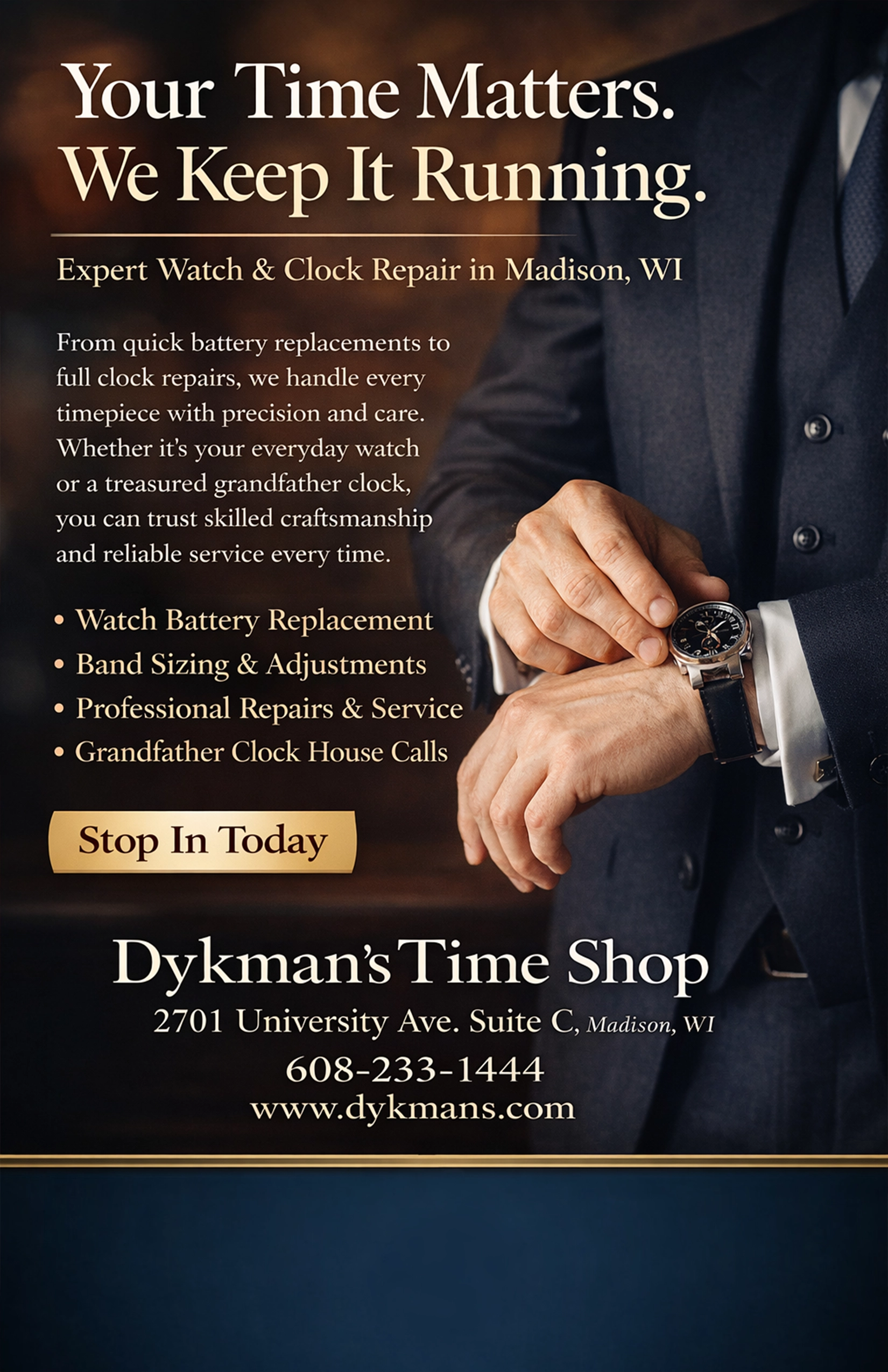 Dykman’s Time Shop — premium county advertisement