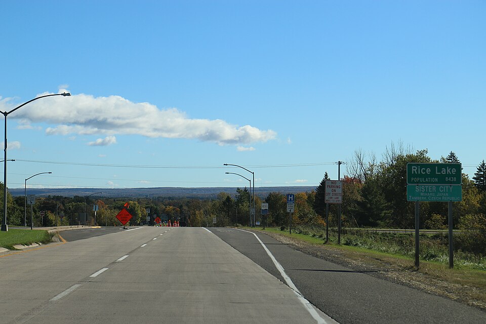 Rice Lake — Rice Lake Wisconsin Sign WIS48 Looking East, Barron County, Wisconsin