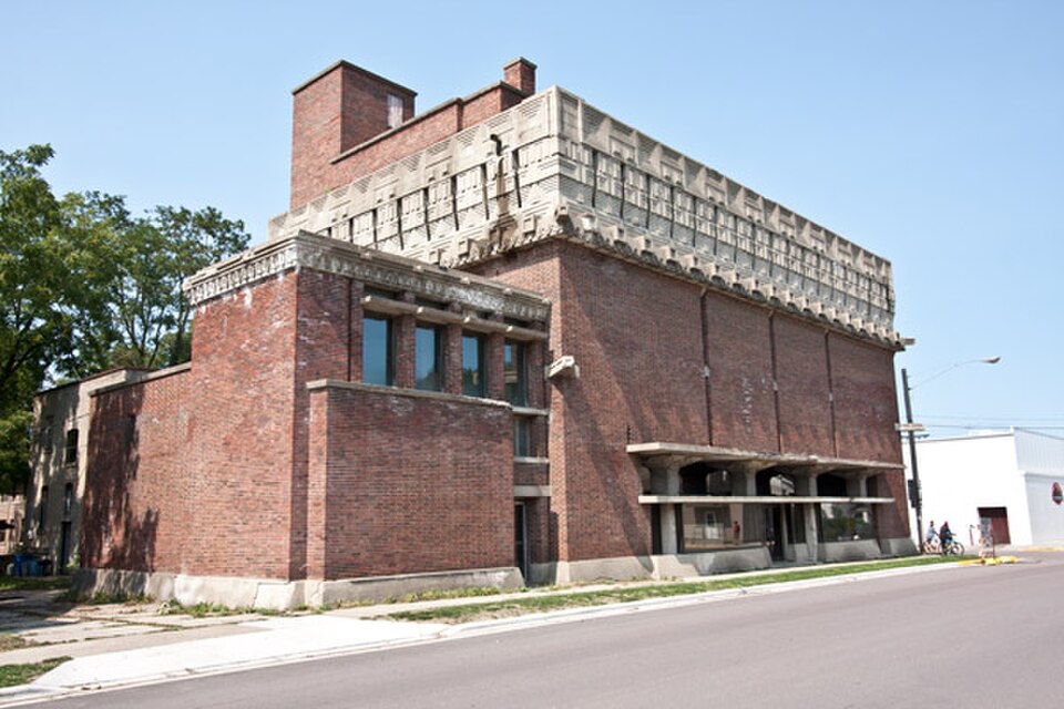 Richland Center — A.D. German Warehouse view from SE, Richland County, Wisconsin