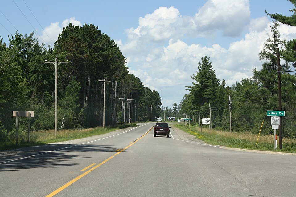 Vilas County — Vilas County Wisconsin Sign North US 45, Vilas County, Wisconsin